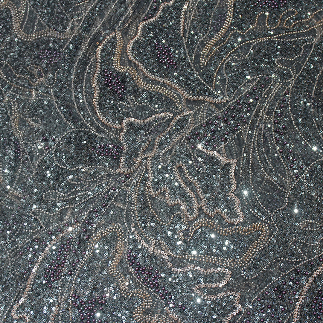 Beautiful Imported Net Cut Dana & Sequins Embroidery Fabric