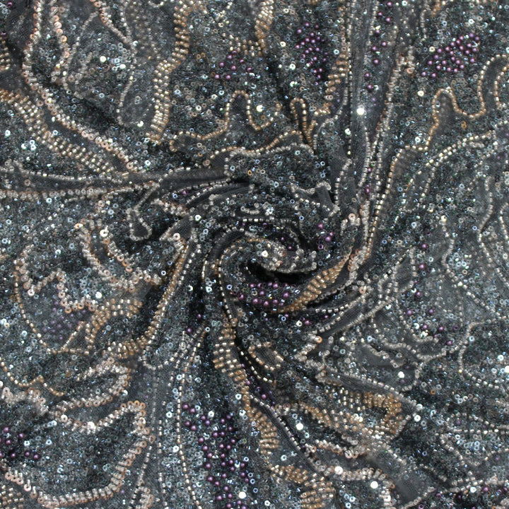 Beautiful Imported Net Cut Dana & Sequins Embroidery Fabric