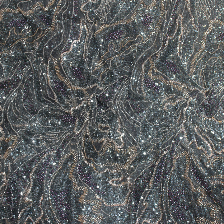 Beautiful Imported Net Cut Dana & Sequins Embroidery Fabric