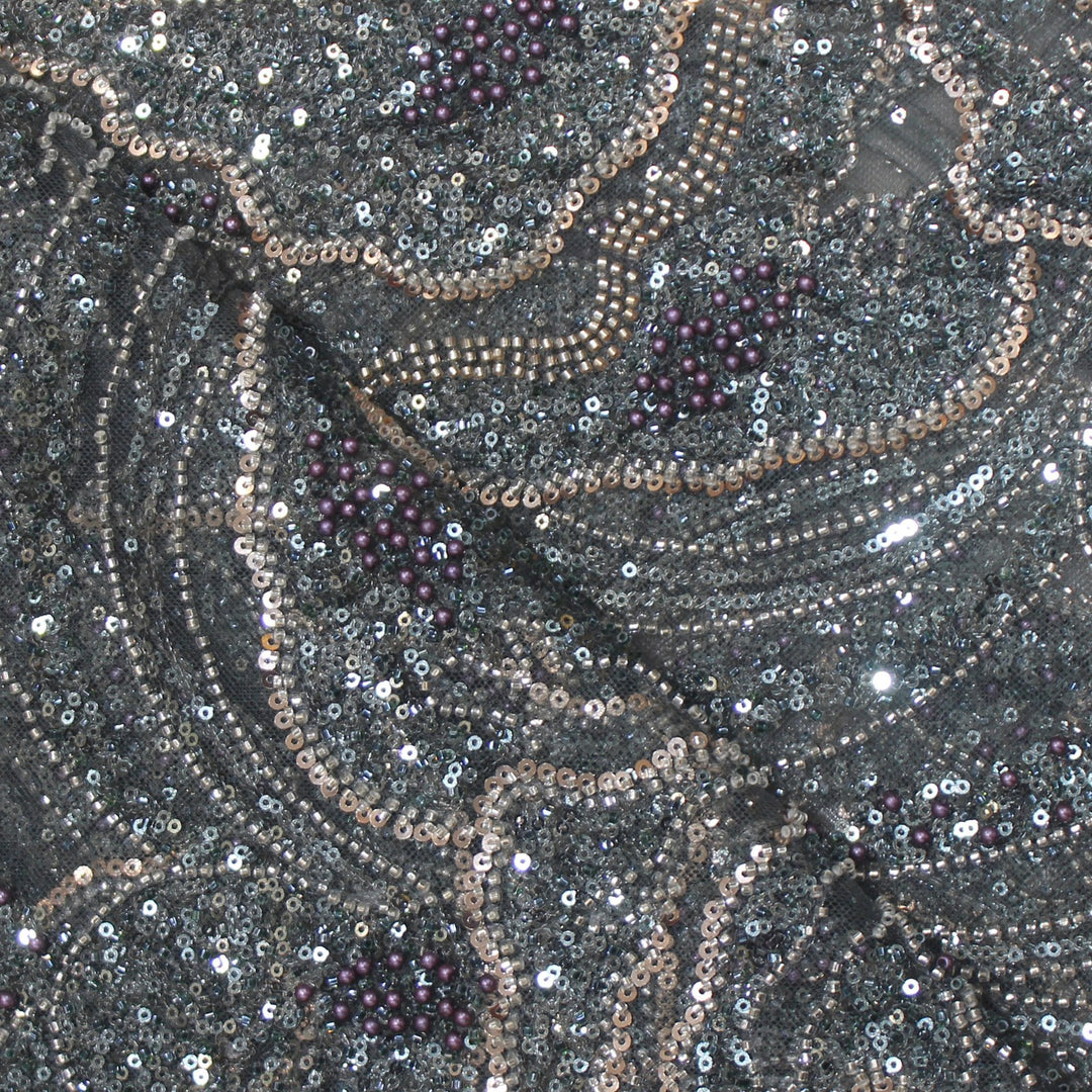 Beautiful Imported Net Cut Dana & Sequins Embroidery Fabric
