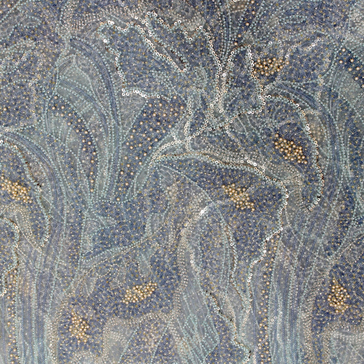 Beautiful Imported Net Cut Dana & Sequins Embroidery Fabric
