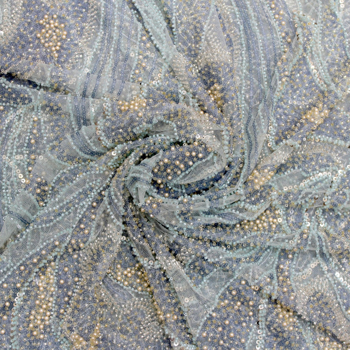 Beautiful Imported Net Cut Dana & Sequins Embroidery Fabric