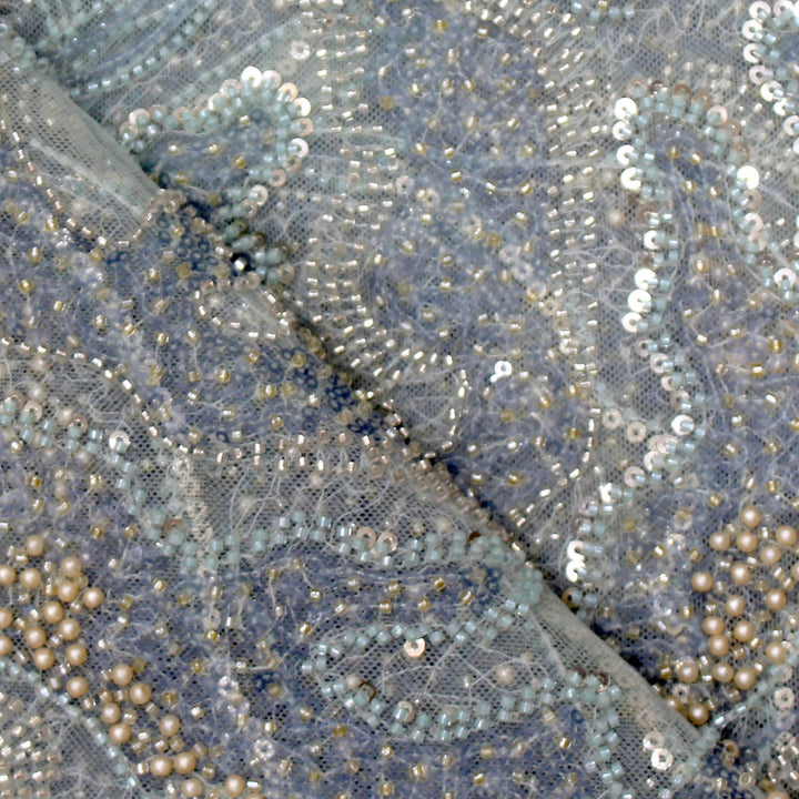 Beautiful Imported Net Cut Dana & Sequins Embroidery Fabric
