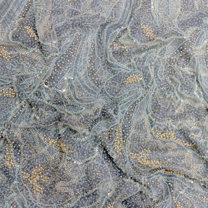 Beautiful Imported Net Cut Dana & Sequins Embroidery Fabric