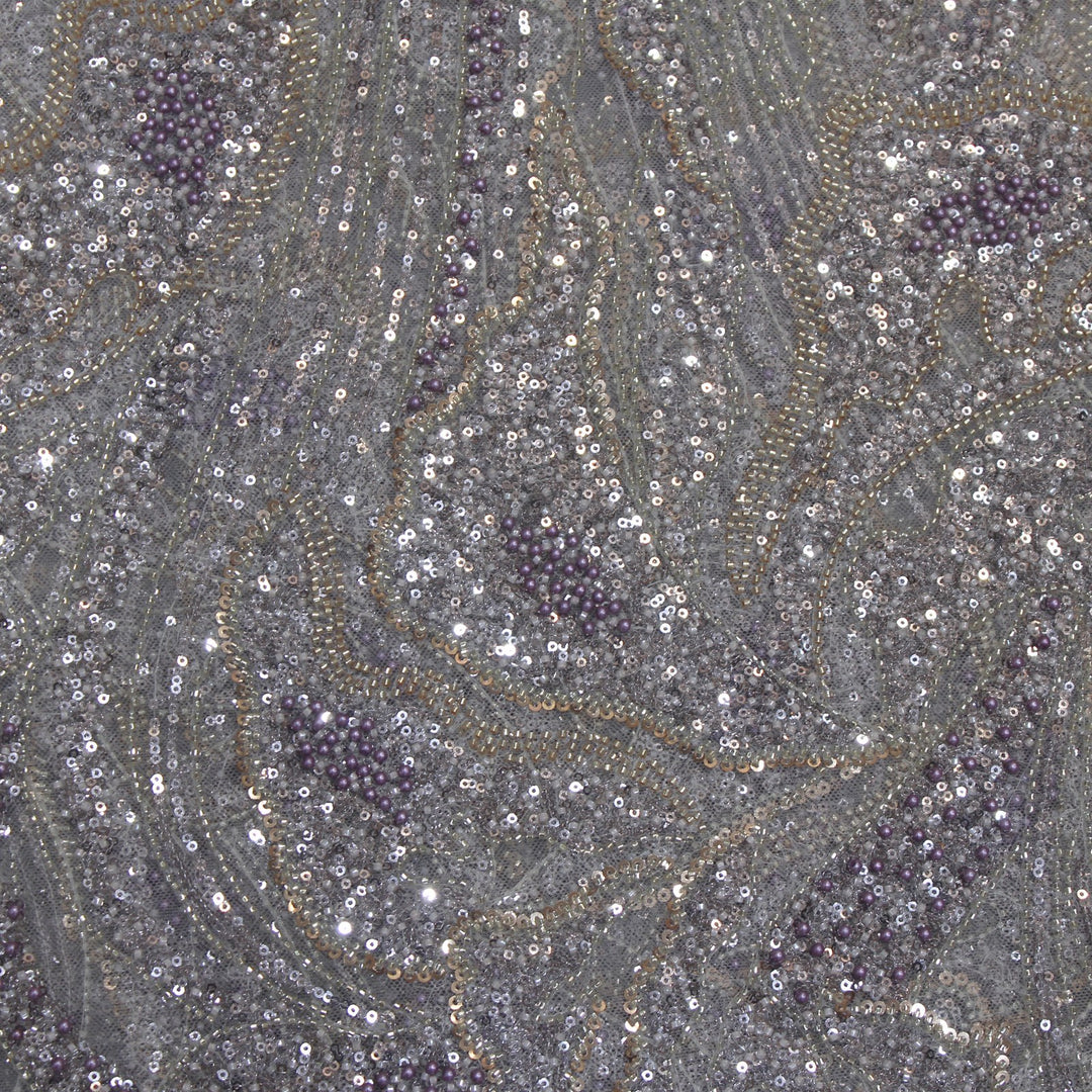 Beautiful Imported Net Cut Dana & Sequins Embroidery Fabric