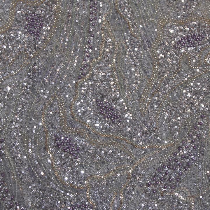 Beautiful Imported Net Cut Dana & Sequins Embroidery Fabric