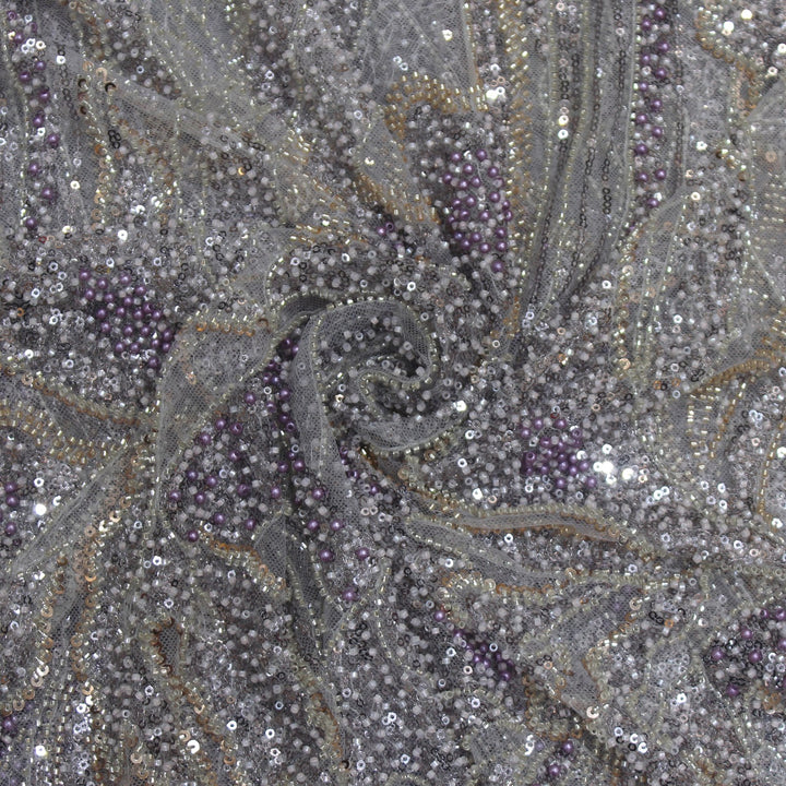 Beautiful Imported Net Cut Dana & Sequins Embroidery Fabric