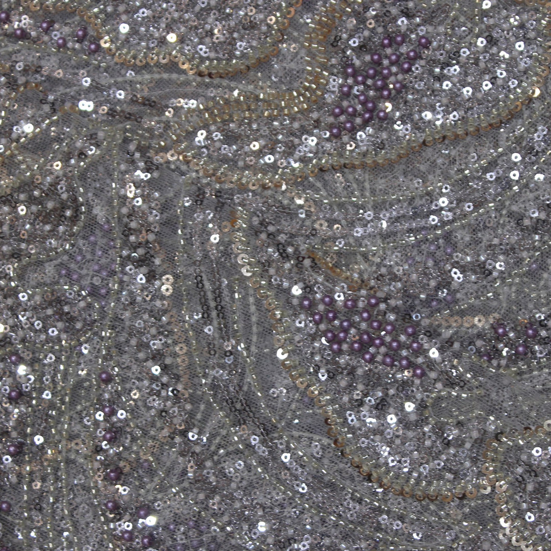 Beautiful Imported Net Cut Dana & Sequins Embroidery Fabric