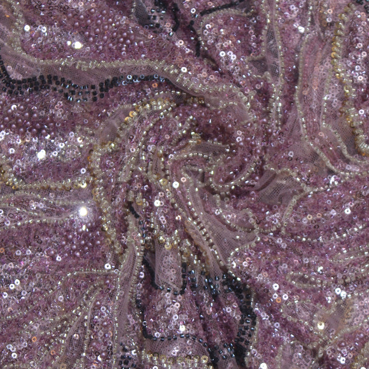Beautiful Imported Net Cut Dana & Sequins Embroidery Fabric