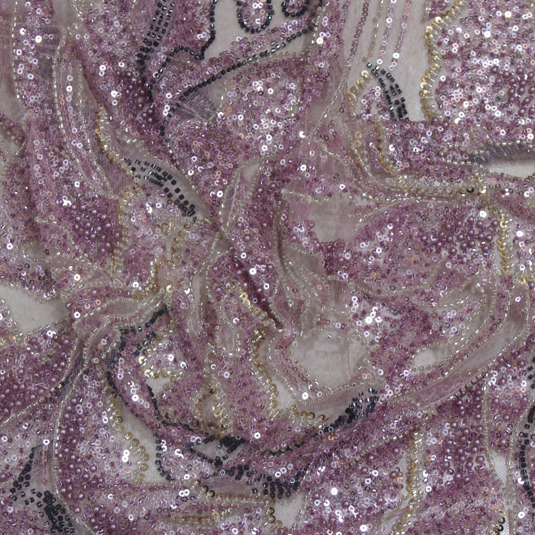 Beautiful Imported Net Cut Dana & Sequins Embroidery Fabric