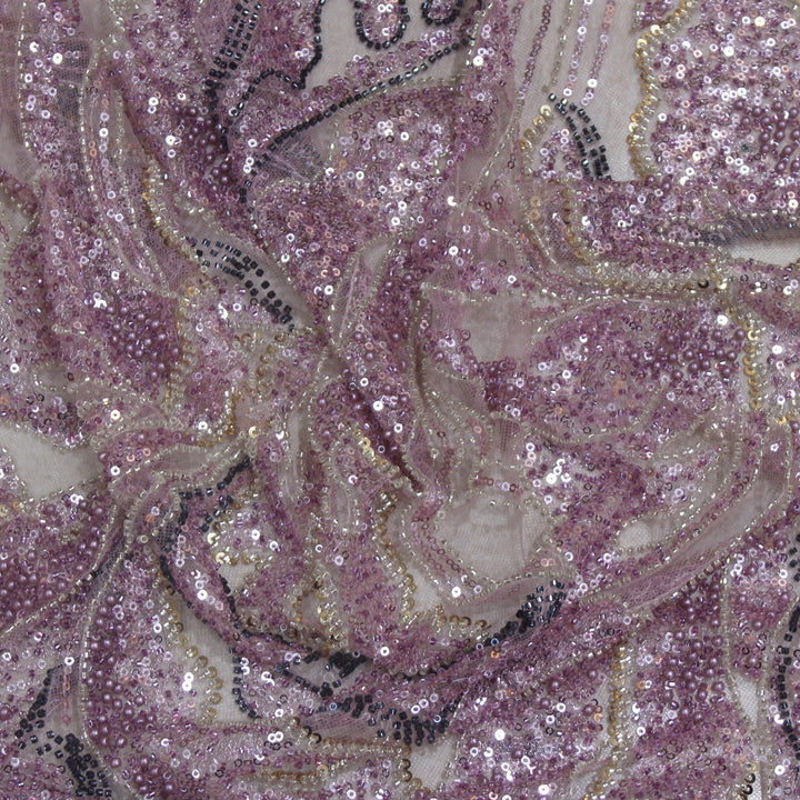 Beautiful Imported Net Cut Dana & Sequins Embroidery Fabric