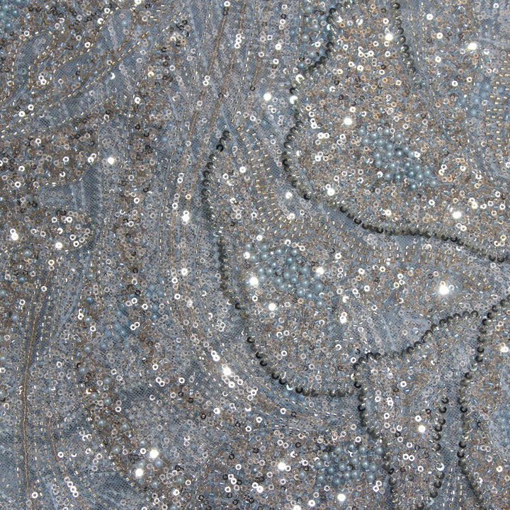 Beautiful Imported Net Cut Dana & Sequins Embroidery Fabric