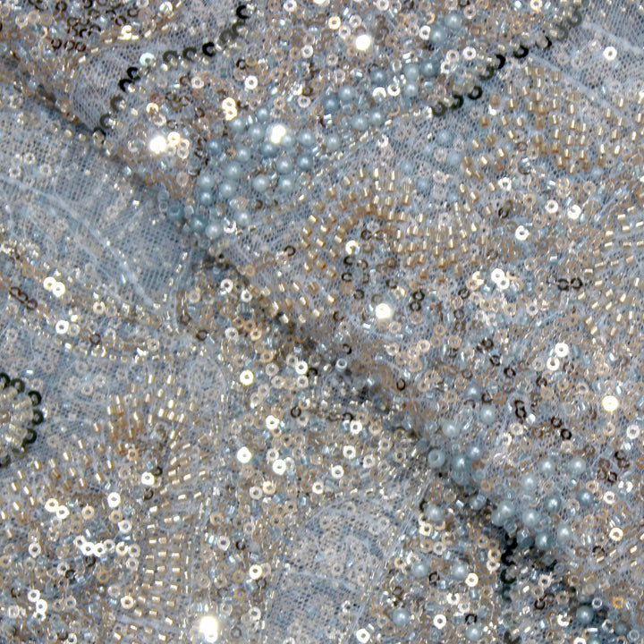 Beautiful Imported Net Cut Dana & Sequins Embroidery Fabric