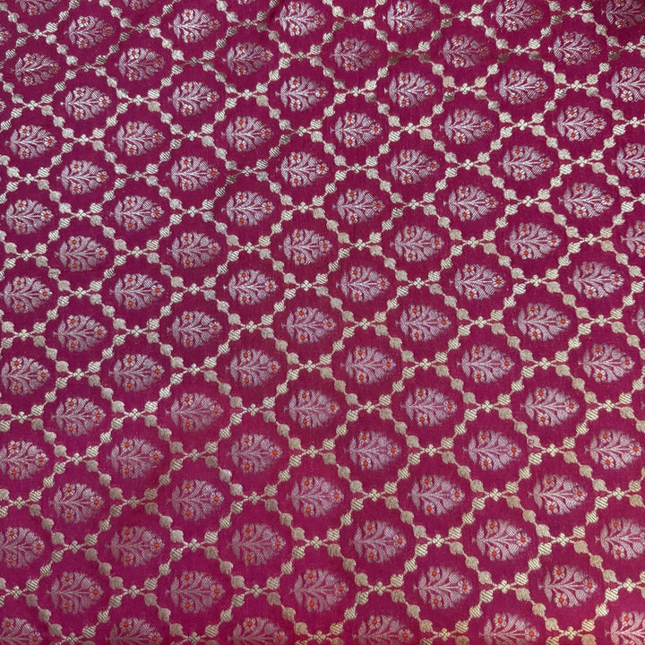 Pure Katan Teefli Meena Zari Brocade Fabrics