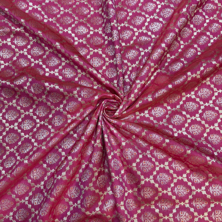 Pure Katan Teefli Meena Zari Brocade Fabrics