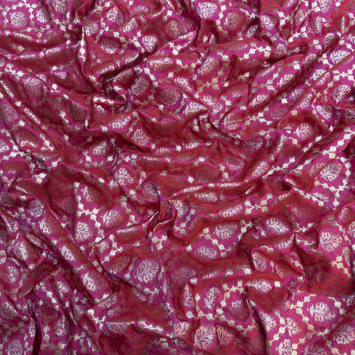 Pure Katan Teefli Meena Zari Brocade Fabrics