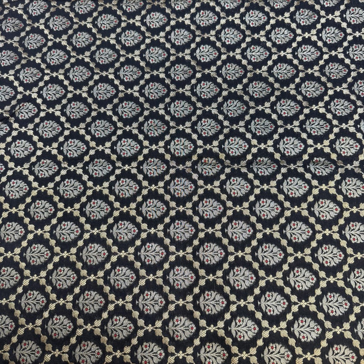 Pure Katan Teefli Meena Zari Brocade Fabrics