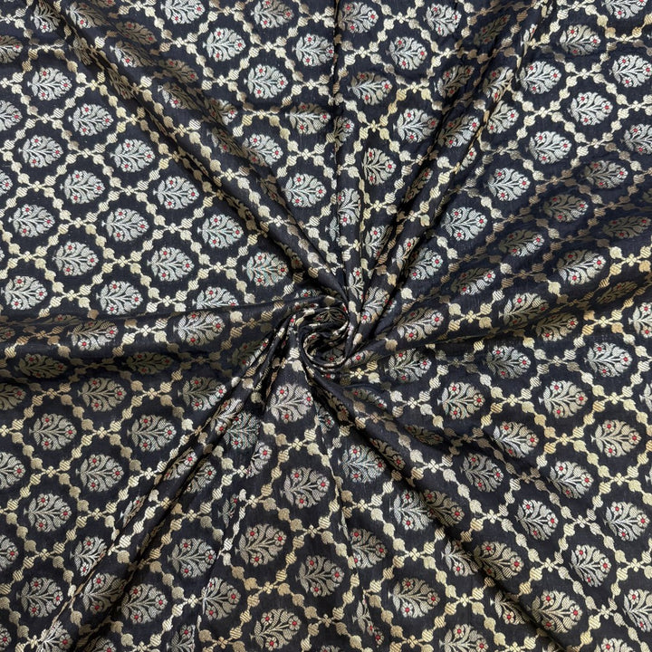 Pure Katan Teefli Meena Zari Brocade Fabrics