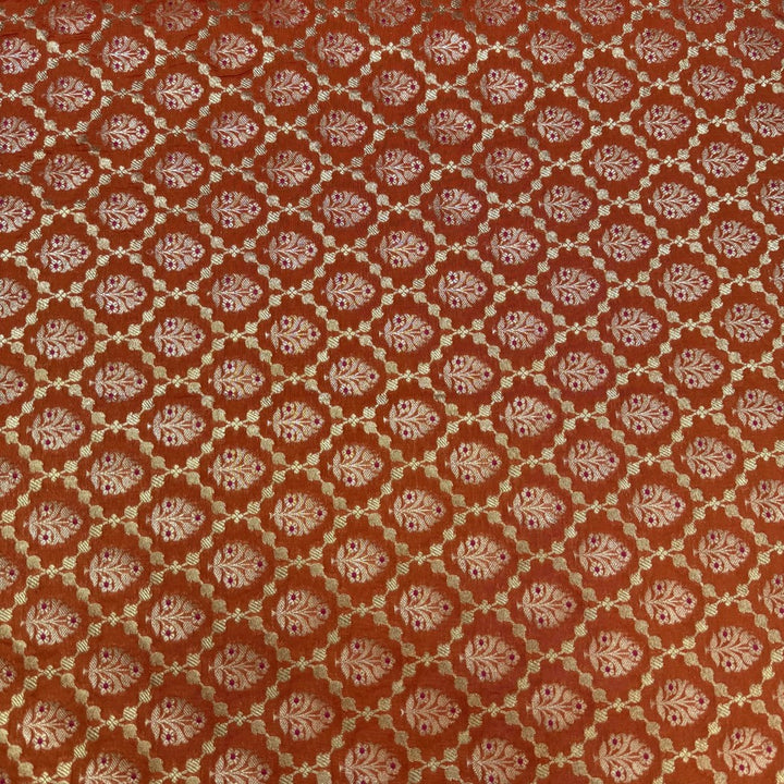 Pure Katan Teefli Meena Zari Brocade Fabrics