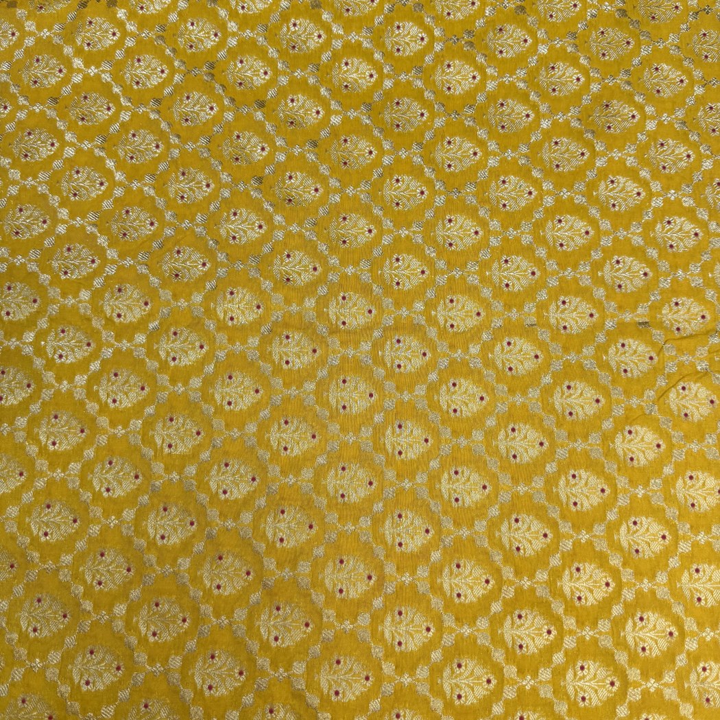 Pure Katan Teefli Meena Zari Brocade Fabrics