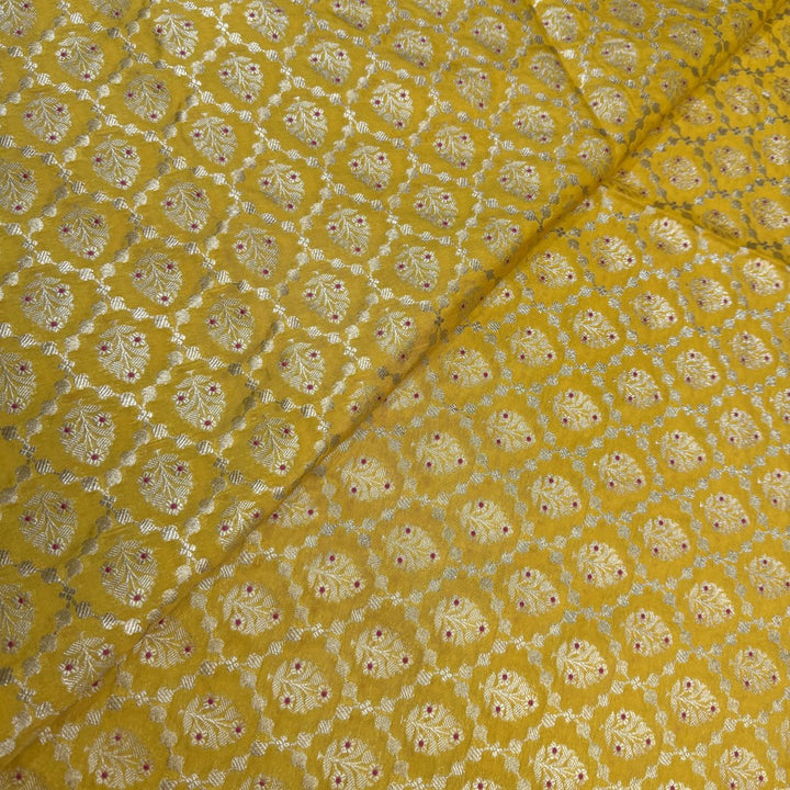 Pure Katan Teefli Meena Zari Brocade Fabrics