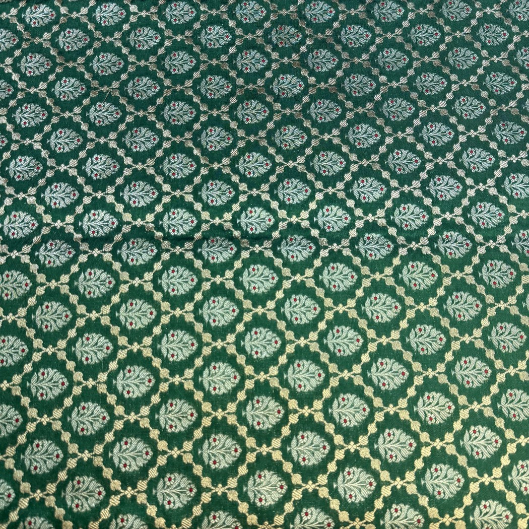Pure Katan Teefli Meena Zari Brocade Fabrics