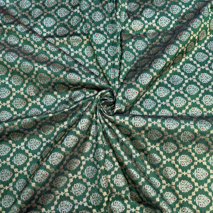 Pure Katan Teefli Meena Zari Brocade Fabrics