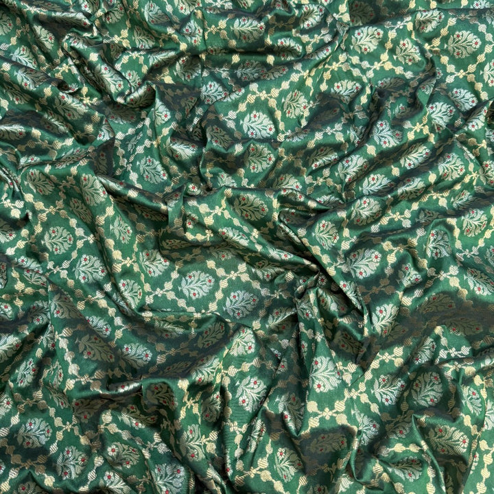 Pure Katan Teefli Meena Zari Brocade Fabrics