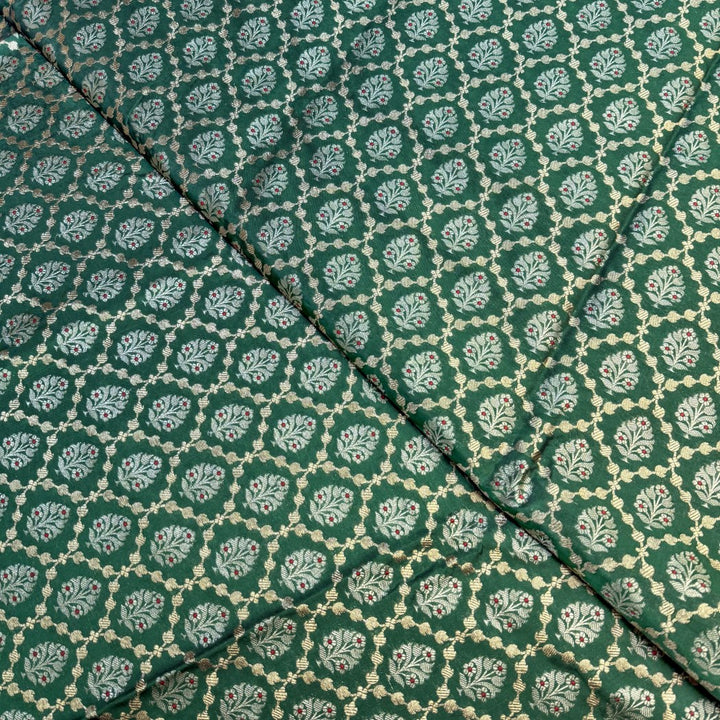 Pure Katan Teefli Meena Zari Brocade Fabrics