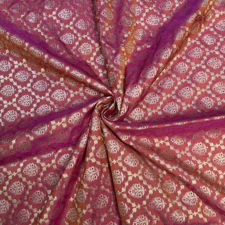 Pure Katan Teefli Meena Zari Brocade Fabrics