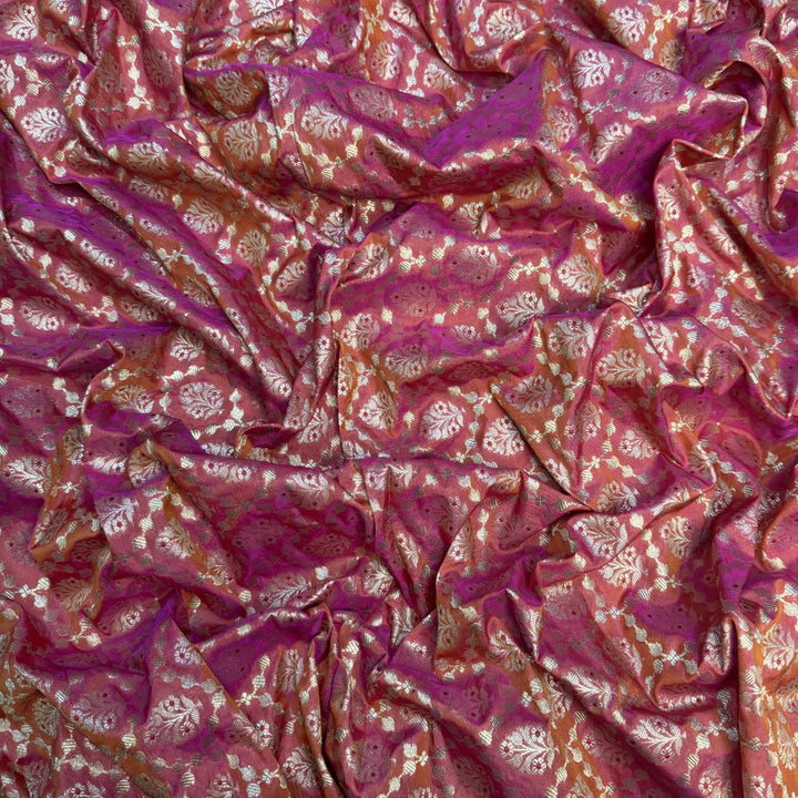 Pure Katan Teefli Meena Zari Brocade Fabrics