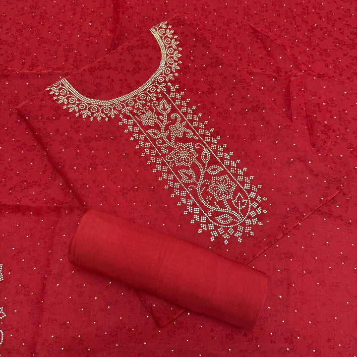 Tissue Self-Design Unstitched Suit Set