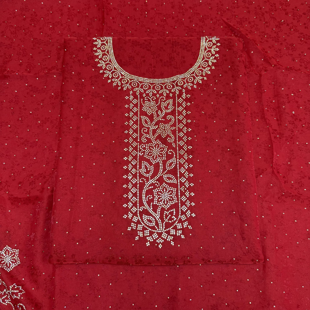 Tissue Self-Design Unstitched Suit Set