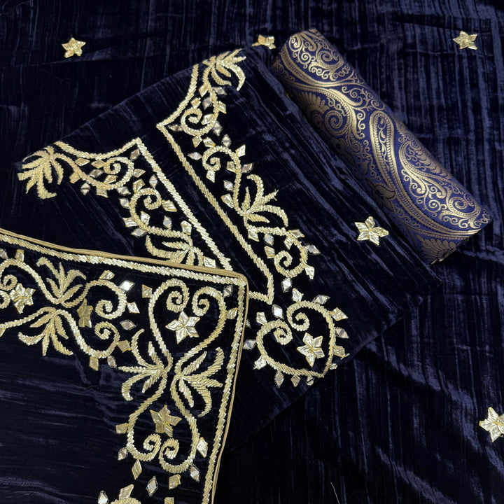 Pure Silk Velvet Unstitched Suits Set