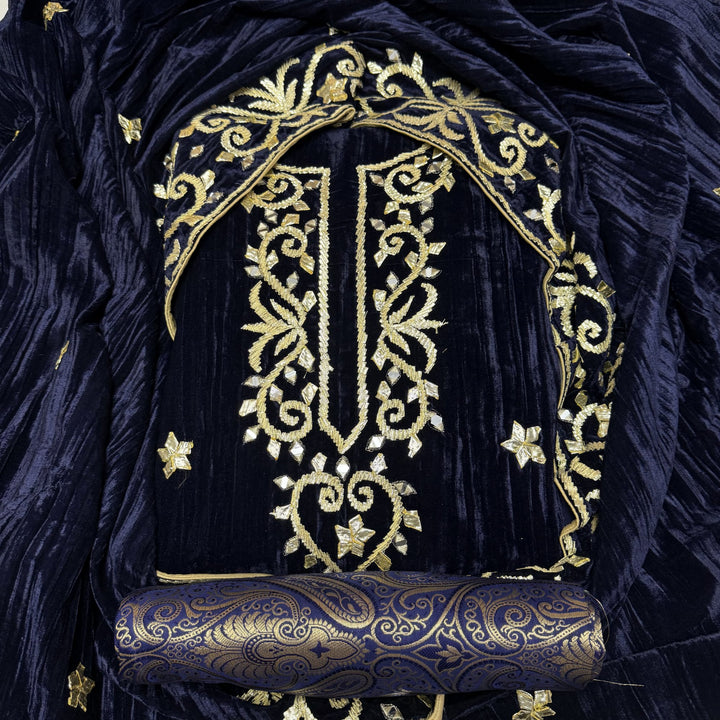 Pure Silk Velvet Unstitched Suits Set