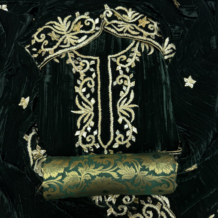 Pure Silk Velvet Unstitched Suits Set