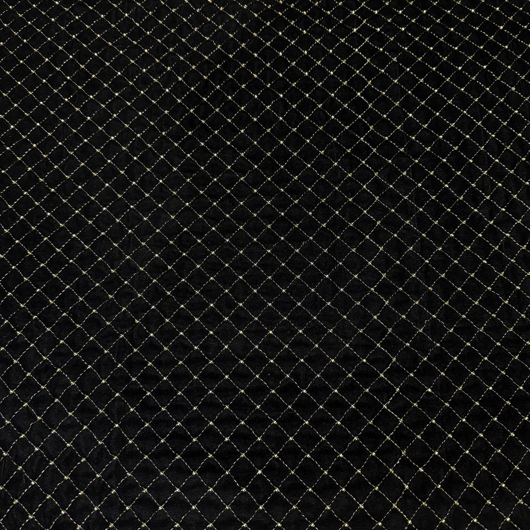 Designer Velvet Zari Cut Dana Embroidery Fabric