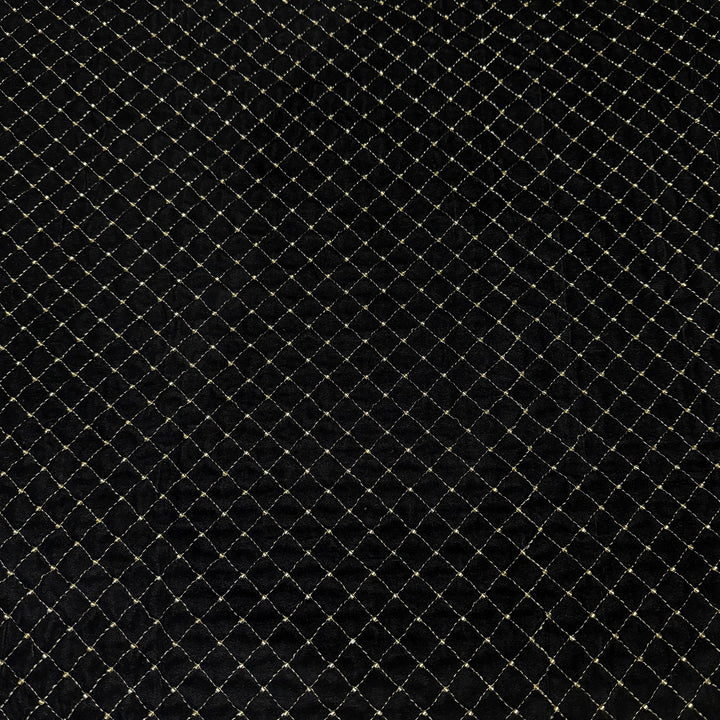 Designer Velvet Zari Cut Dana Embroidery Fabric