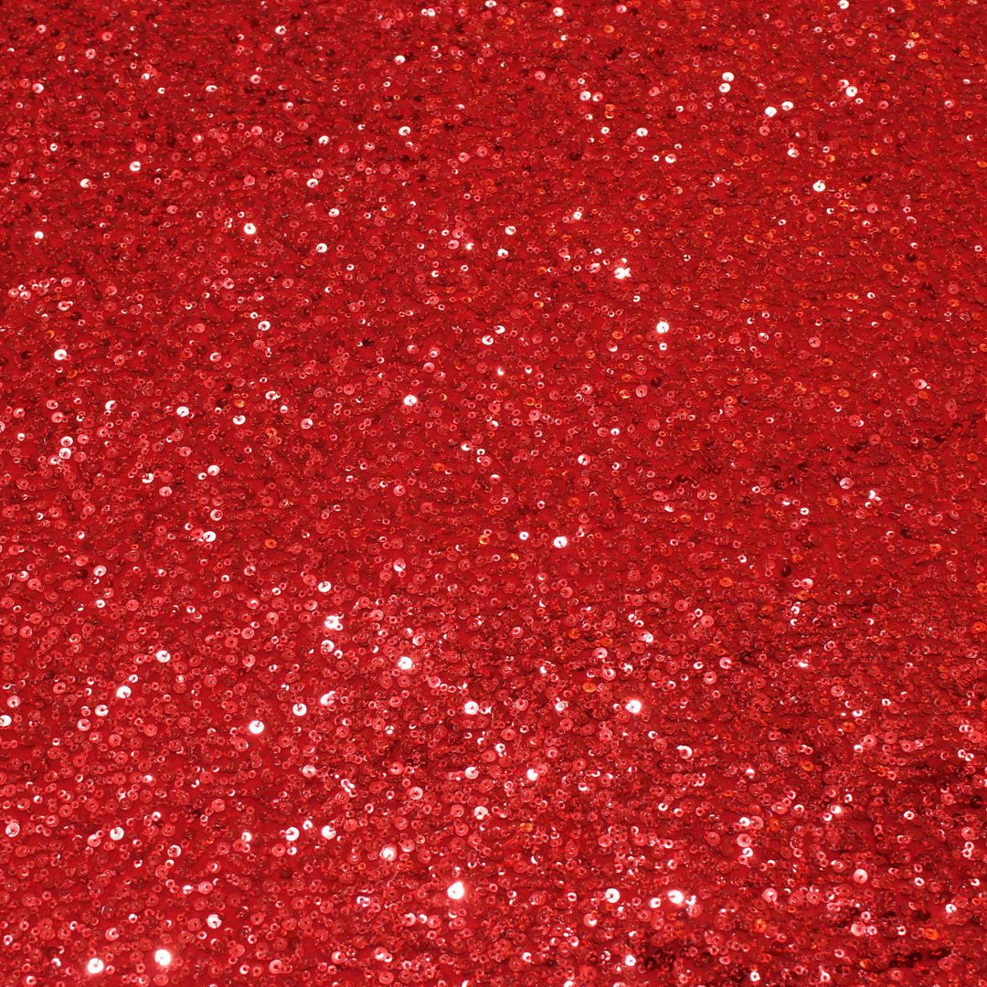 Red Colour Georgette Sequins Embroidery Fabrics