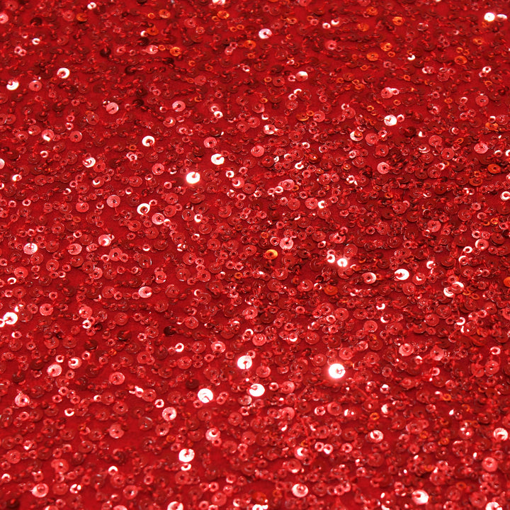 Red Colour Georgette Sequins Embroidery Fabrics