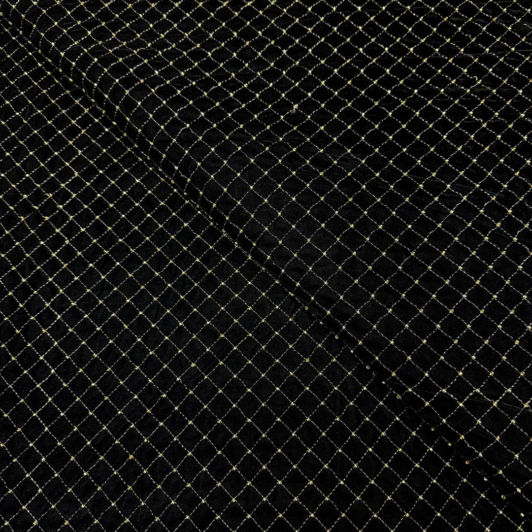 Designer Velvet Zari Cut Dana Embroidery Fabric