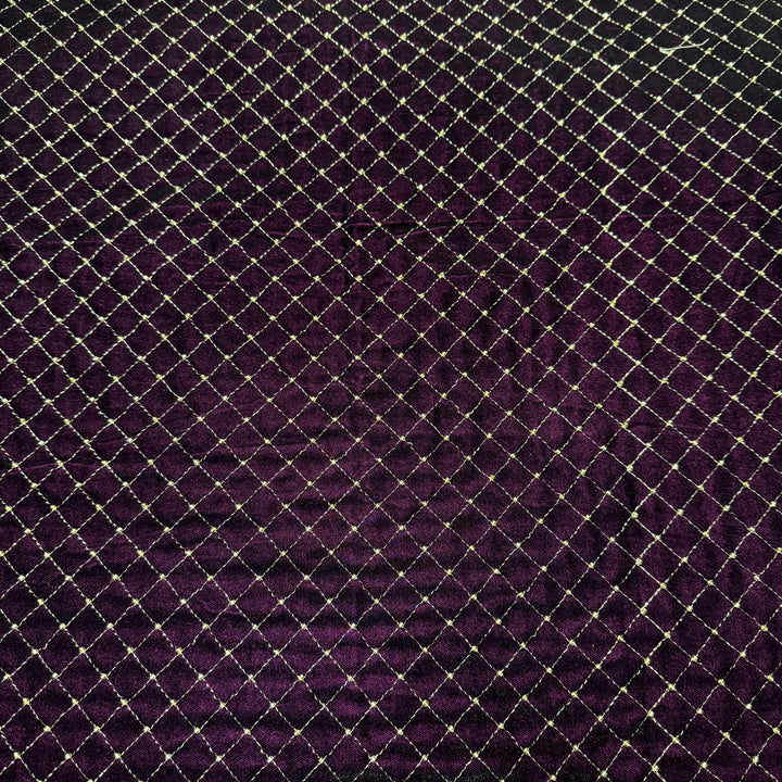 Designer Velvet Zari Cut Dana Embroidery Fabric