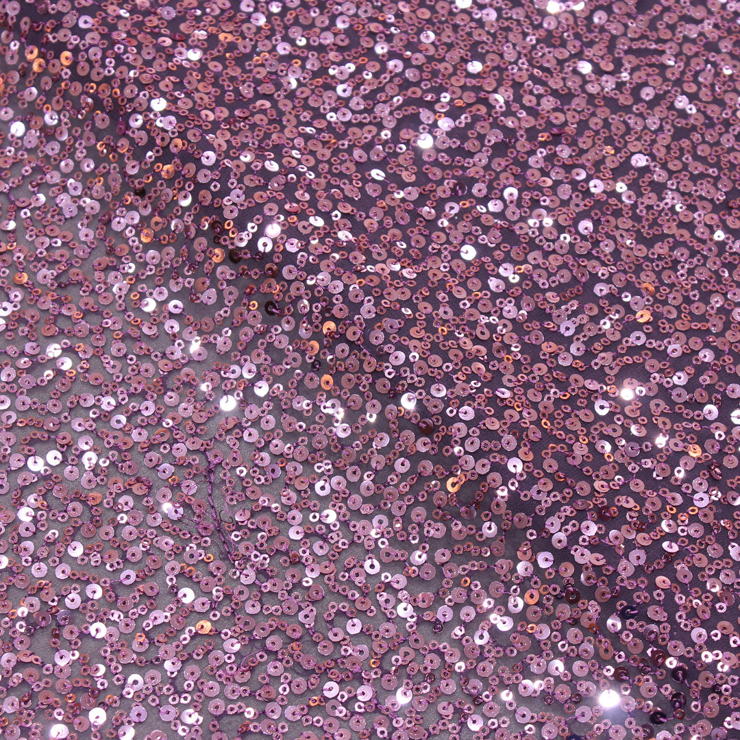 Plum Purple  Colour Georgette Sequins Embroidery Fabrics