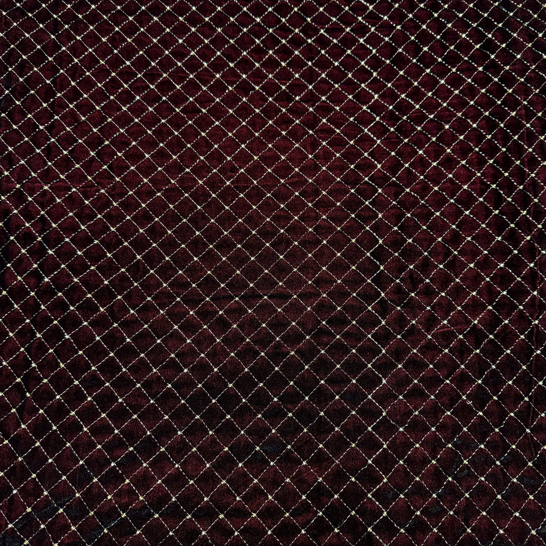 Designer Velvet Zari Cut Dana Embroidery Fabric