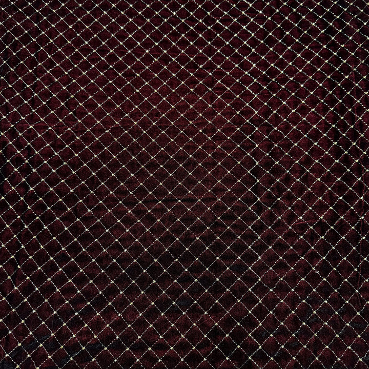 Designer Velvet Zari Cut Dana Embroidery Fabric