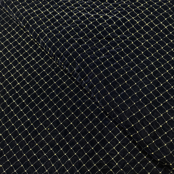 Designer Velvet Zari Cut Dana Embroidery Fabric