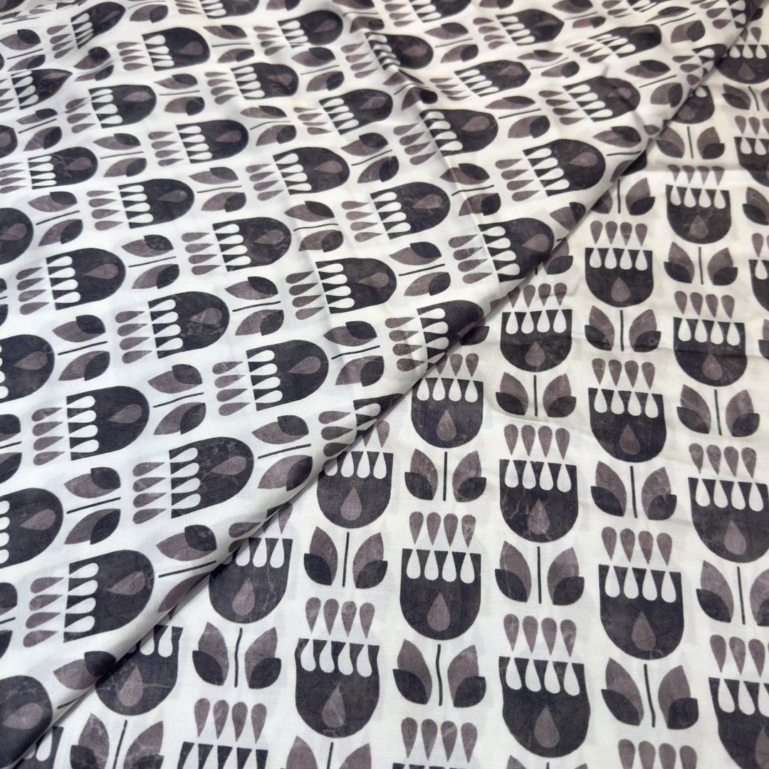 Elegant Modal Satin Digital Print Fabric 5 – Soft Luxury Designer Fabric - 001416-S16