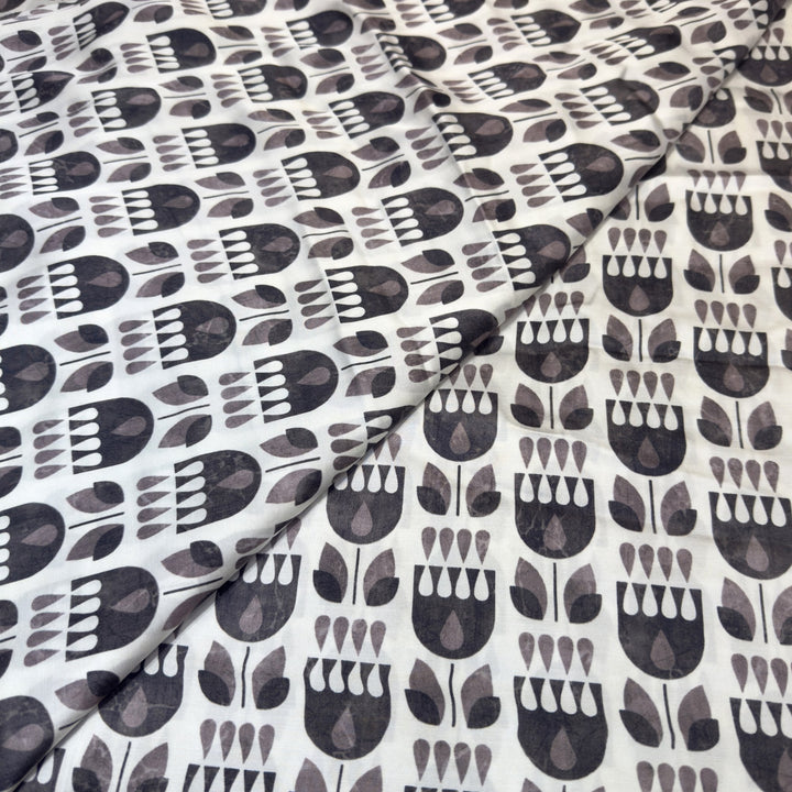 Elegant Modal Satin Digital Print Fabric 5 – Soft Luxury Designer Fabric - 001416-S16