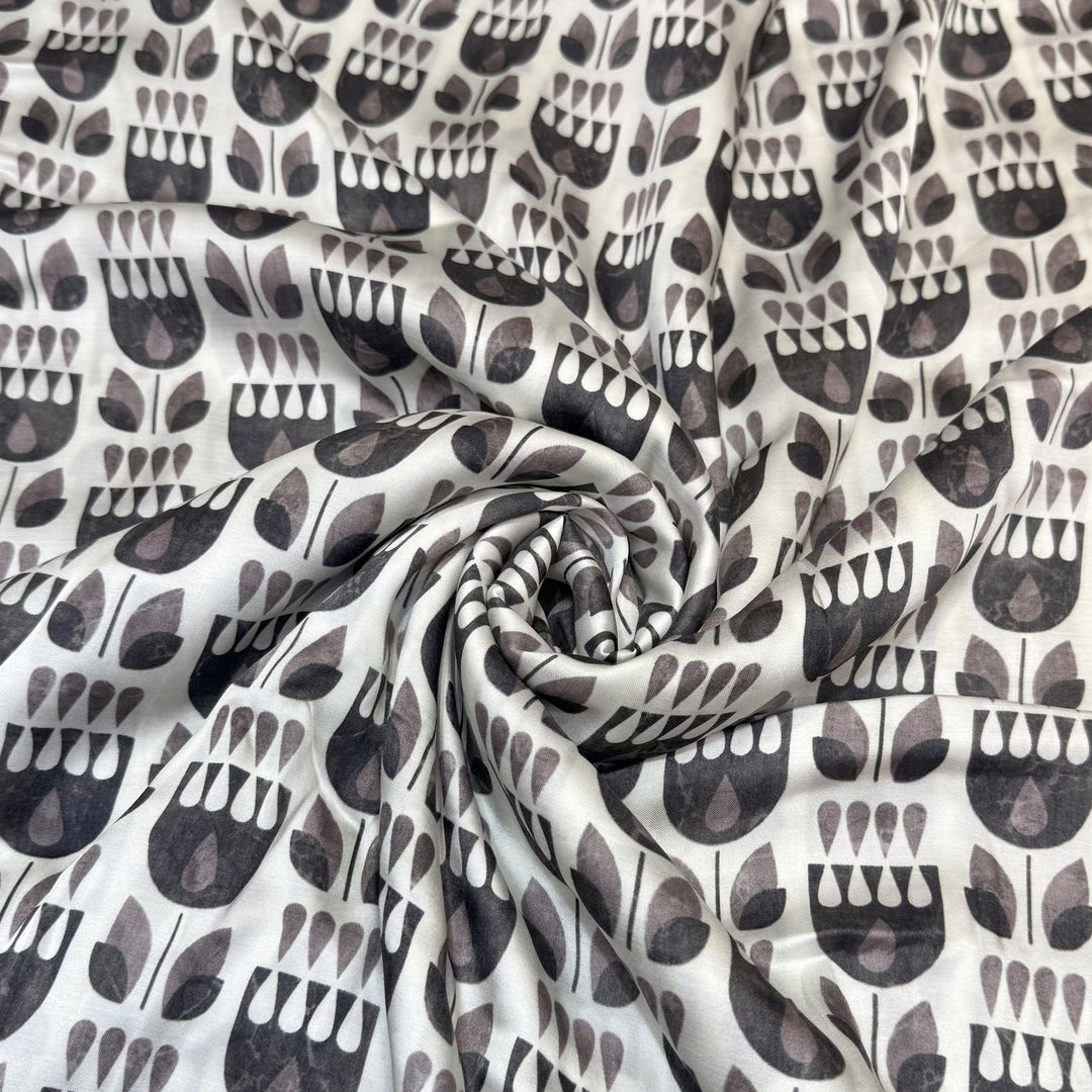 Elegant Modal Satin Digital Print Fabric 5 – Soft Luxury Designer Fabric - 001416-S16