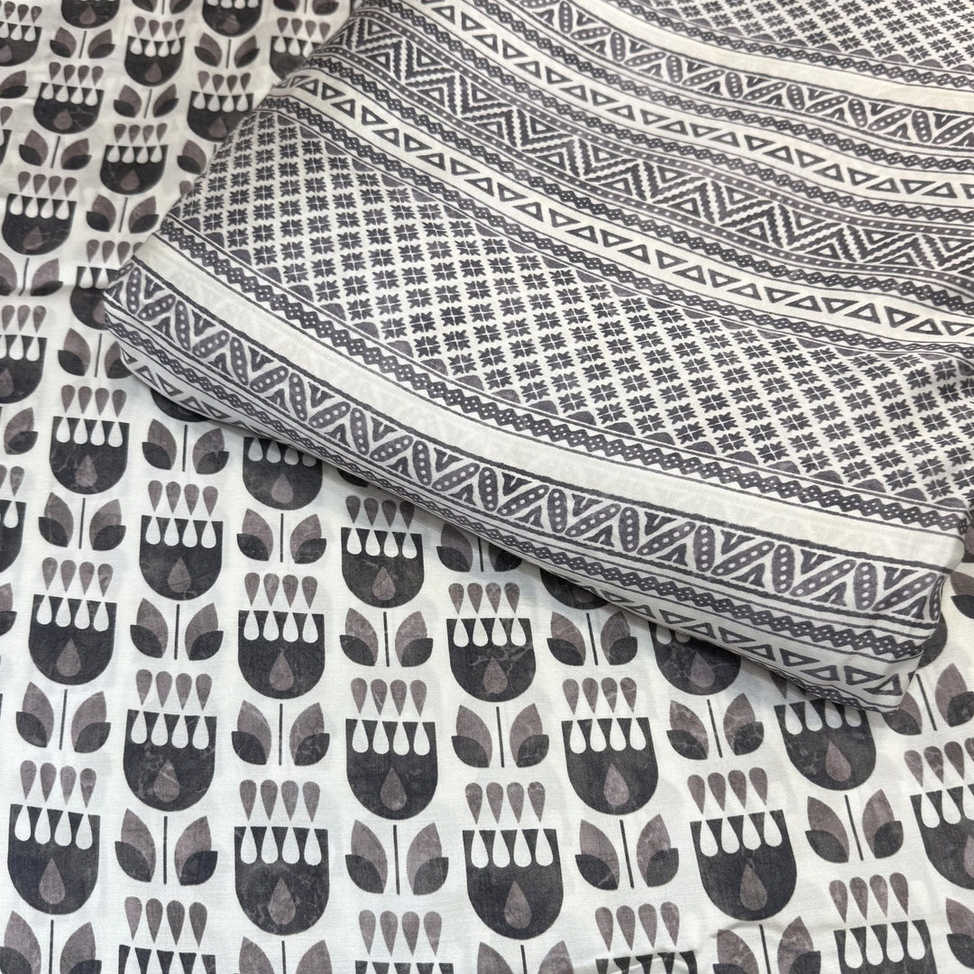 Elegant Modal Satin Digital Print Fabric 5 – Soft Luxury Designer Fabric - 001416-S16